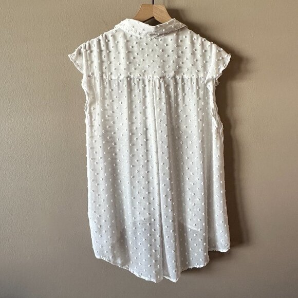 Women's L Bar lll Clip-Dot Blouse Button Down Point Collar - Picture 3 of 8